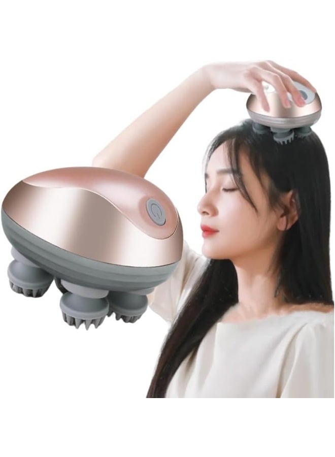 Arabest Electric Cordless Hair Scalp Massager with Kneading, Waterproof Rechargeable Handheld Portable Head Scratcher for Hair Growth, Stress Relax and Pain Relief, Ideal Gifts for Women & Men (Gold) - Image 1